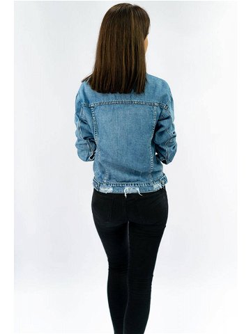 Světle modrá krátká dámská džínová bunda model 16144660 Modrá XL 42 – M B J