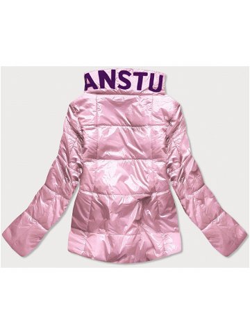 Krátká růžová prošívaná dámská bunda se stojáčkem model 16146853 růžová XXL 44 – S WEST
