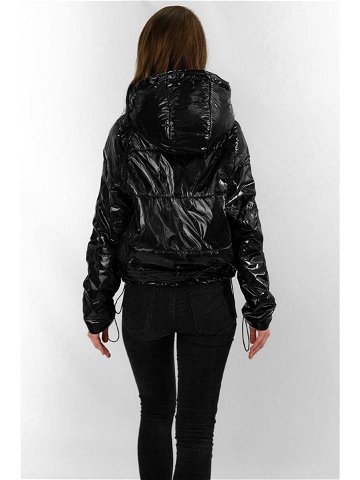 Černá lesklá prošívaná dámská bunda model 16146979 – S WEST Barva odcienie czerni Velikost XL 42