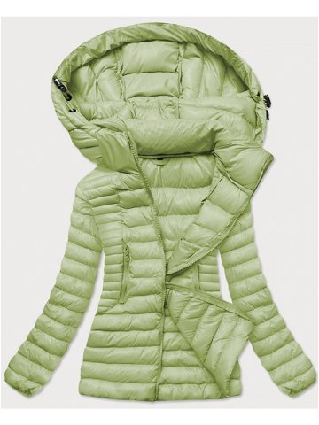Pistáciová dámská bunda s kapucí model 16150770 – J STYLE Barva odcienie zieleni Velikost S 36