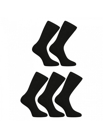 5PACK ponožky Nedeto vysoké černé 5NDTP1001 L