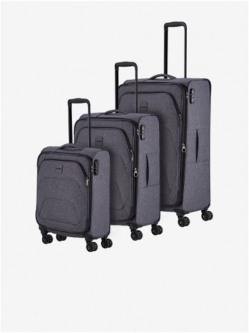 Sada tří cestovních kufrů v tmavě šedé barvě Travelite Adria S M L
