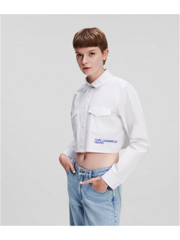 Košile karl lagerfeld jeans klj cropped logo shirt bílá l