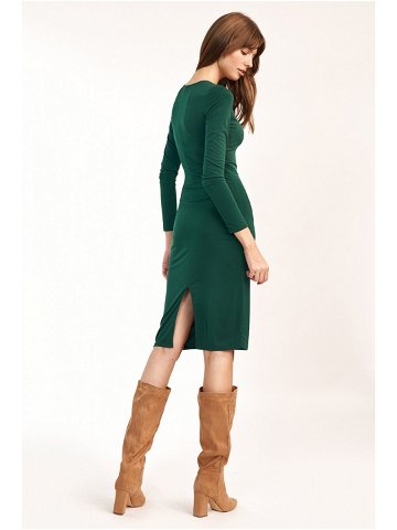 Dámské šaty model 16235267 – Nife Velikost L-40 Barvy tmavě zelená