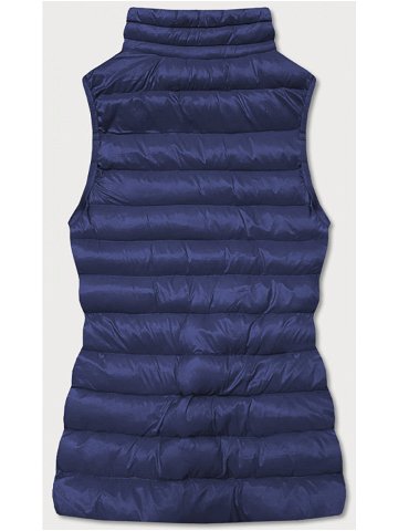 Krátká modrá prošívaná dámská vesta model 16279855 tmavě modrá M 38 – J STYLE