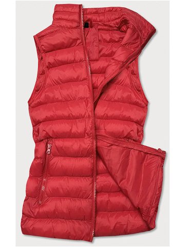 Krátká červená prošívaná dámská vesta model 16279860 – J STYLE Barva odcienie czerwieni Velikost XL 42