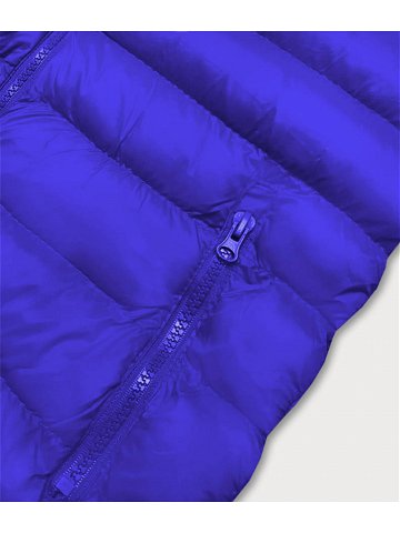 Krátká dámská prošívaná vesta v chrpové barvě model 16279880 – J STYLE Barva odcienie niebieskiego Velikost S 36