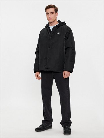 Calvin Klein Jeans Bunda pro přechodné období Skater Hooded Jacket J30J325290 Černá Regular Fit