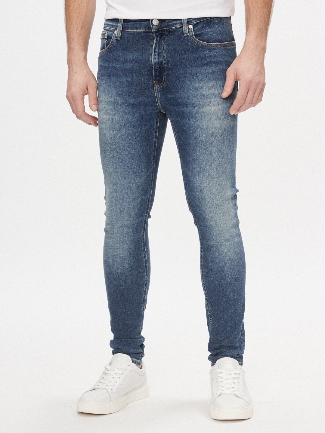 Calvin Klein Jeans Jeansy Super J30J324185 Tmavomodrá Skinny Fit