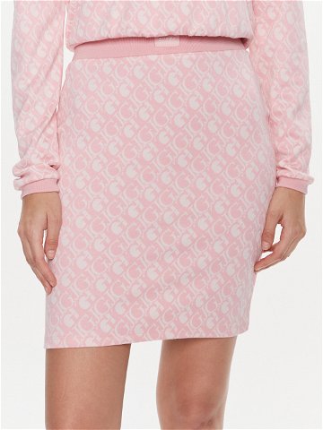 Guess Pouzdrová sukně Logo V4RD05 KC2X2 Růžová Slim Fit