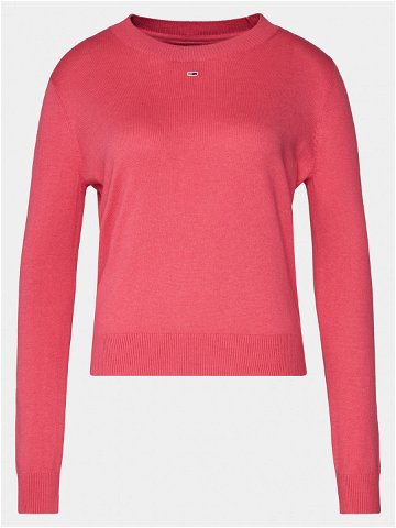 Tommy Jeans Svetr Tjw Essential Crew Neck Sweater DW0DW17254 Růžová Regular Fit