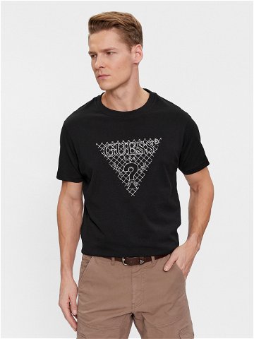 Guess T-Shirt Ss Cn Triangle Embro M4RI27 K8FQ4 Černá Regular Fit