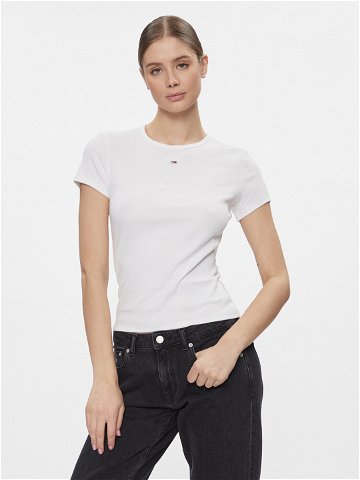Tommy Jeans T-Shirt Essential DW0DW17383 Bílá Slim Fit