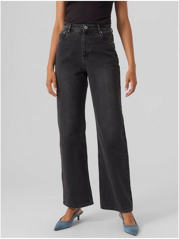 Černé dámské široké džíny Vero Moda Rachel