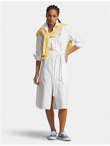 Polo Ralph Lauren Košilové šaty N Cory Dr 211928804001 Bílá Straight Fit