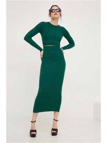 Komplet – svetr a sukně Answear Lab zelená barva