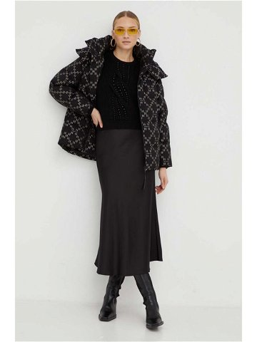 Péřová bunda Karl Lagerfeld dámská černá barva zimní