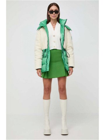 Péřová bunda Karl Lagerfeld dámská zelená barva zimní