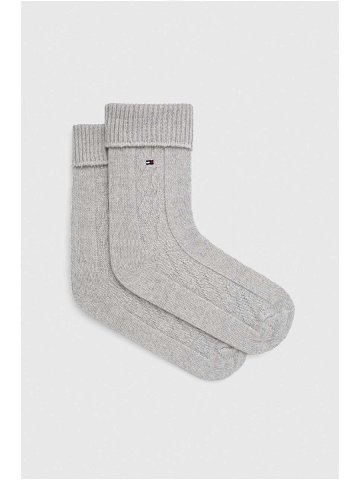 Ponožky s příměsí vlny Tommy Hilfiger šedá barva