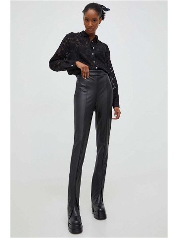 Kalhoty Answear Lab dámské černá barva zvony high waist