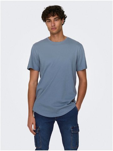 Modré pánské basic tričko ONLY & SONS Matt Longy