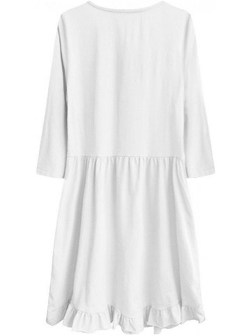 Bílé bavlněné dámské oversize šaty model 7276986 bílá ONE SIZE – MADE IN ITALY