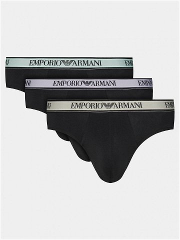 Emporio Armani Underwear Sada 3 kusů slipů 111734 4R717 50620 Černá