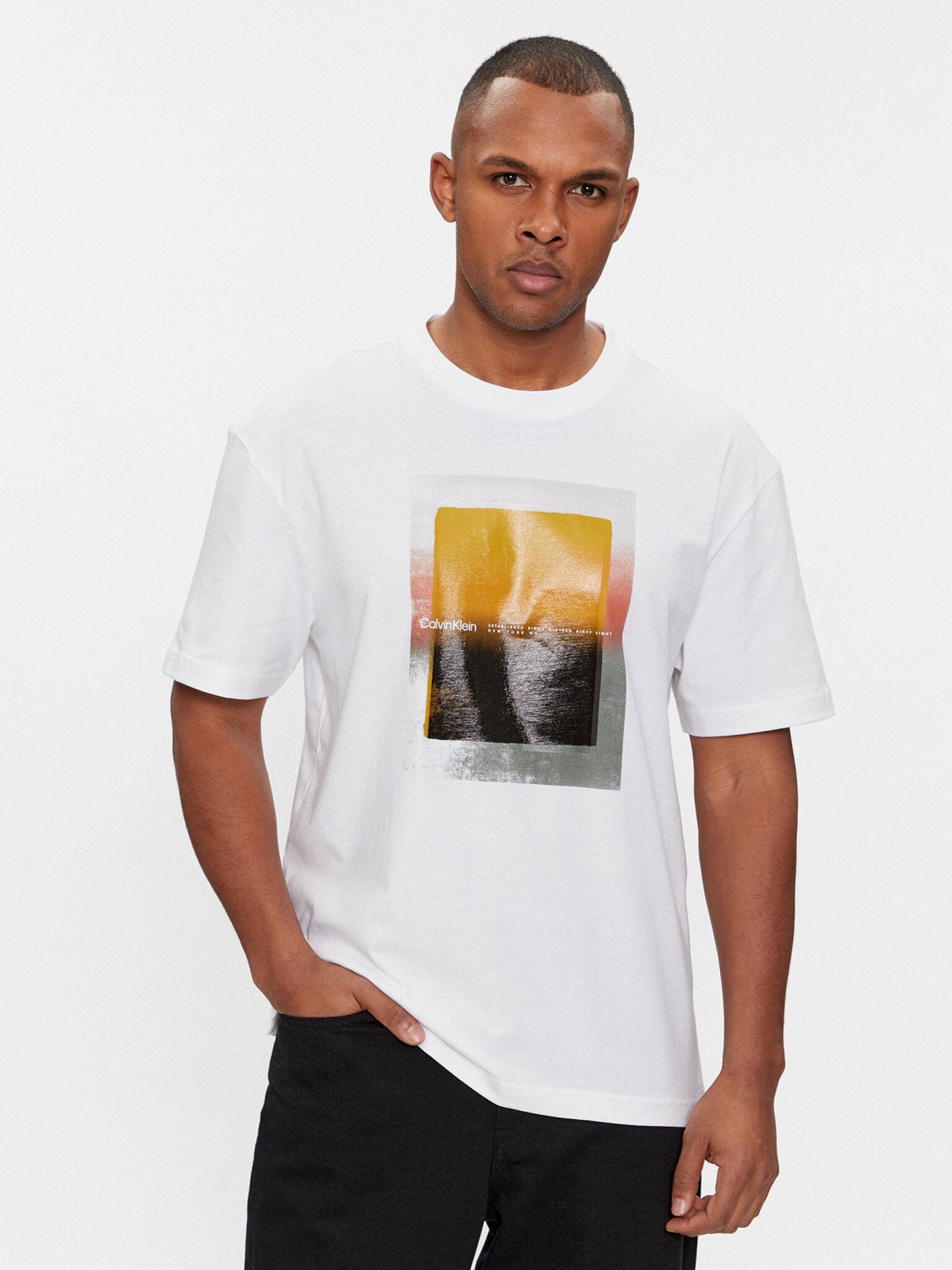 Calvin Klein T-Shirt Sense Layer K10K112394 Bílá Regular Fit
