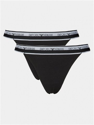 Emporio Armani Underwear Sada 2 kusů string kalhotek 164522 4R227 00020 Černá