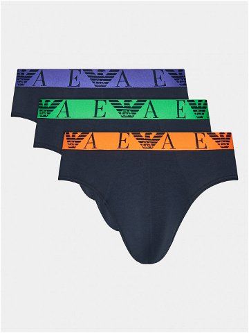 Emporio Armani Underwear Sada 3 kusů slipů 111734 4R715 70435 Tmavomodrá