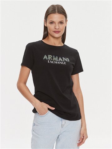 Armani Exchange T-Shirt 3DYT13 YJ8QZ 1200 Černá Regular Fit
