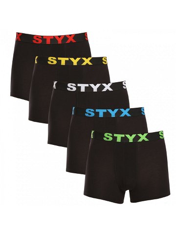 5PACK pánské boxerky Styx sportovní guma černé 5G9601 XXL