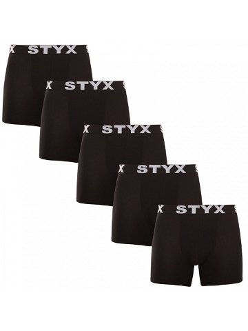 5PACK pánské boxerky Styx long sportovní guma černé 5U960 L