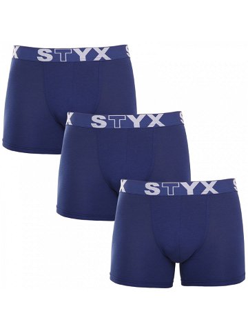 3PACK pánské boxerky Styx long sportovní guma tmavě modré 3U968 M