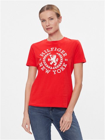 Tommy Hilfiger T-Shirt Reg Crest C-Nk Tee Ss WW0WW41058 Červená Regular Fit