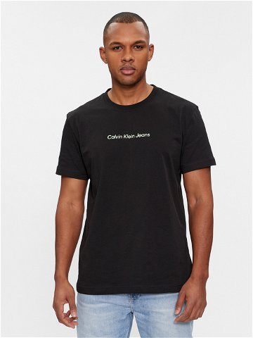 Calvin Klein Jeans T-Shirt Mirrored J30J324646 Černá Regular Fit
