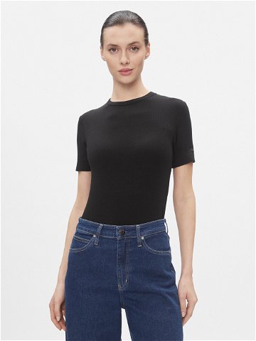 Calvin Klein T-Shirt Modal Rib Ss Tee K20K206404 Černá Slim Fit