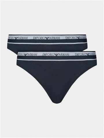 Emporio Armani Underwear Sada 2 kusů brazilských kalhotek 163337 4R227 00135 Tmavomodrá