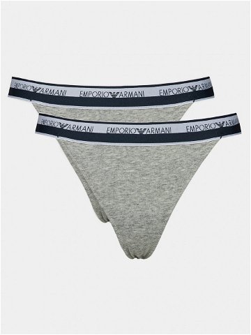 Emporio Armani Underwear Sada 2 kusů string kalhotek 164522 4R227 00948 Šedá