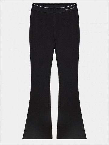 Calvin Klein Jeans Kalhoty z materiálu Logo Tape IG0IG02292 Černá Flare Fit