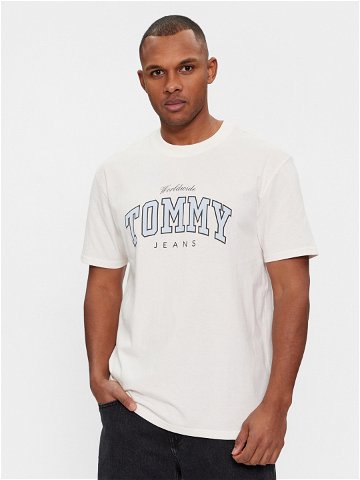 Tommy Jeans T-Shirt Linear Logo DM0DM17993 Béžová Regular Fit