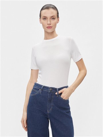 Calvin Klein T-Shirt Modal Rib Ss Tee K20K206404 Bílá Slim Fit