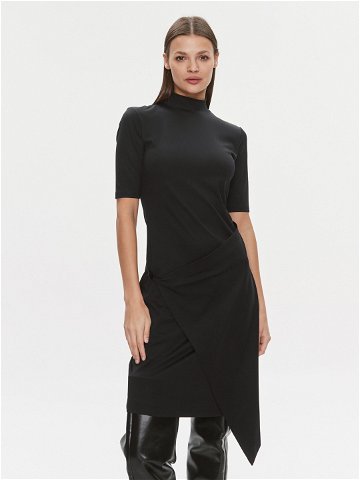 Calvin Klein Každodenní šaty Stretch Jersey Asymmetric Dress K20K206498 Černá Slim Fit