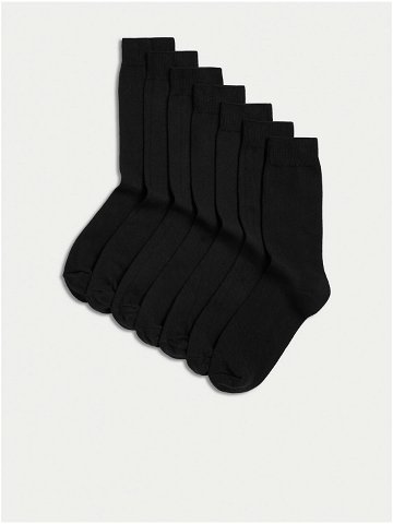 Sada sedmi párů pánských ponožek v černé barvě Marks & Spencer Cool & Fresh
