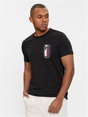 Tommy Hilfiger T-Shirt H Emblem Tee MW0MW33687 Černá Slim Fit