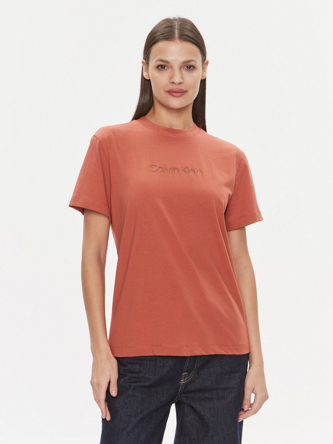 Calvin Klein T-Shirt Hero Logo K20K205448 Hnědá Regular Fit