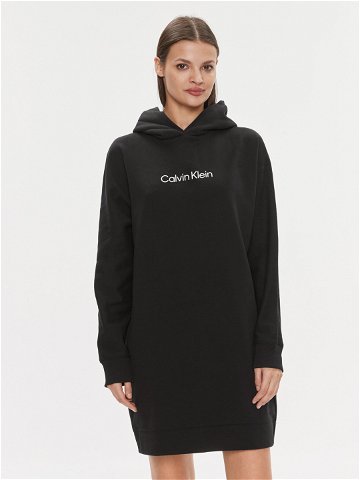 Calvin Klein Úpletové šaty Hero Logo Hoodie Dress K20K206897 Černá Regular Fit