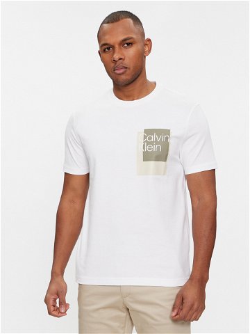 Calvin Klein T-Shirt Overlay Box Logo T-Shirt K10K112402 Bílá Regular Fit