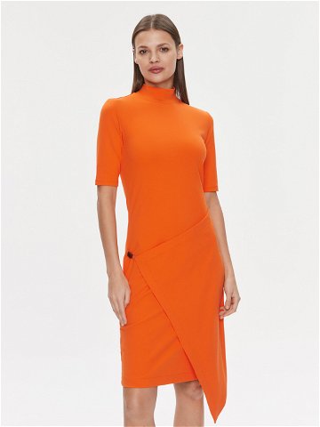 Calvin Klein Každodenní šaty Stretch Jersey Asymmetric Dress K20K206498 Oranžová Slim Fit