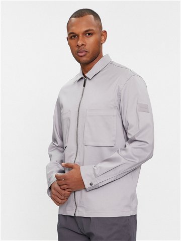 Calvin Klein Bunda pro přechodné období Cotton 3D Pockets Overshirt K10K112356 Šedá Regular Fit